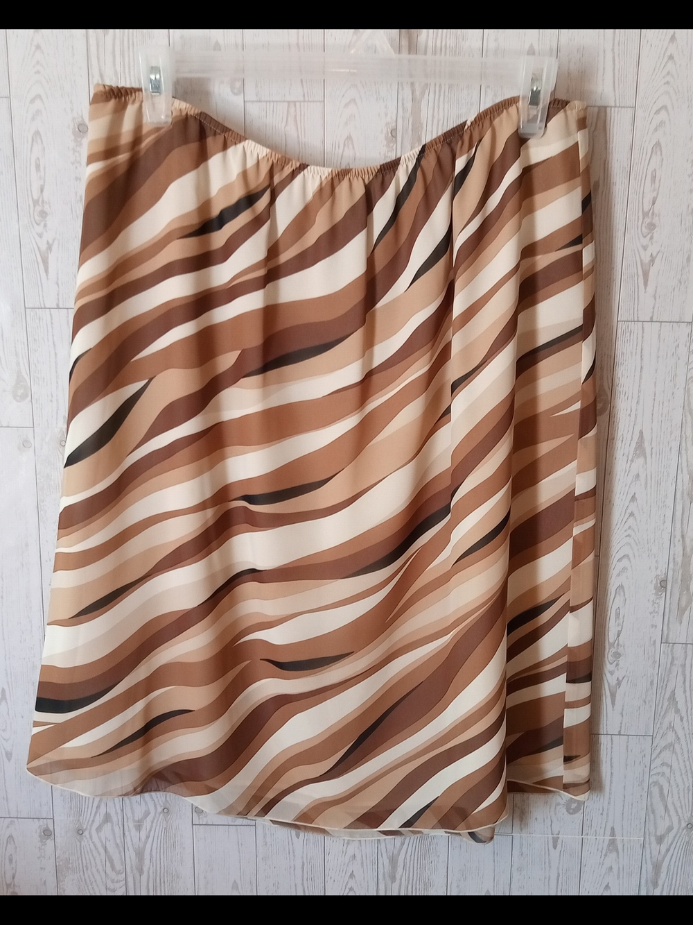 Apostrophe Stripe Midi Flowy Lined Skirt Women's Size 16/18W